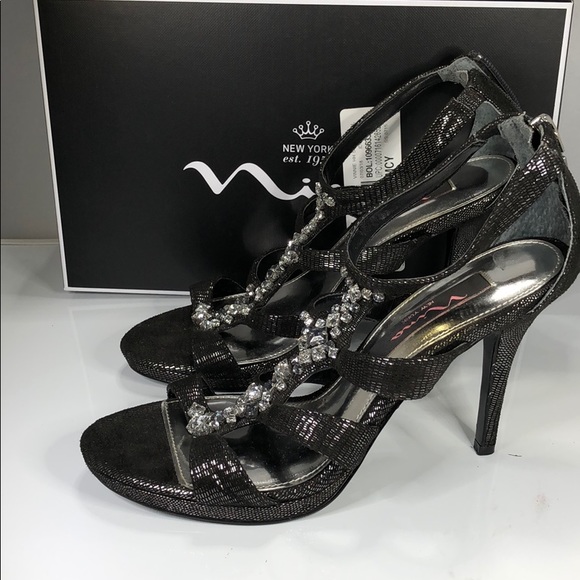 177] Nina Vinnie, Size: Black Luster Satin 8.5 M - Picture 2 of 5